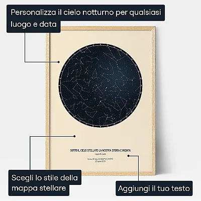 Mappa Stellare Personalizzata — stampa personalizzata mappa stellare