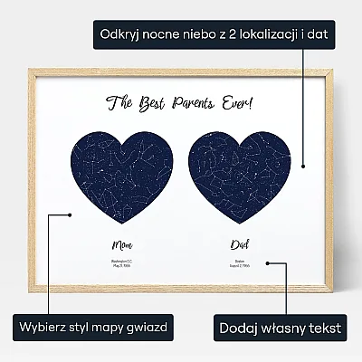 Podwojna Mapa Gwiazd Dla Mamy I Taty
