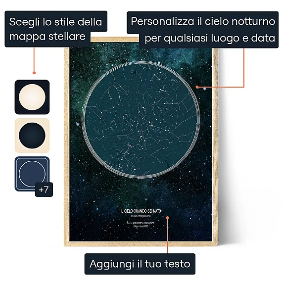 Mappa Stellare Del Tuo Compleanno — stampa artistica personalizzata